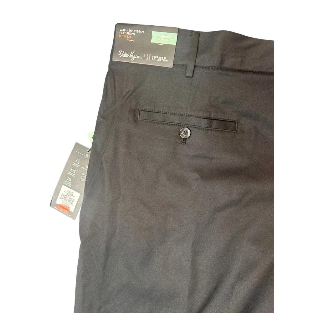 Walter Hagen Mens Black Perfect 11 Golf Shorts Big & Tall 48 MGA14400BT New